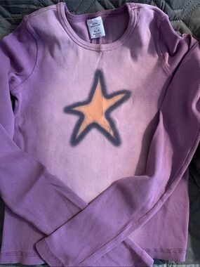Urban Outfitters Lavender Long-Sleeve Tee with Orange Star